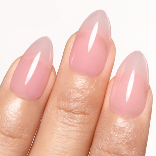 Picture of Imtiti Jelly Gel Polish, 15ML Sheer Nude Pink Jelly Gel Nail Polish Translucent Spring Summer Nail Gel Polish LED UV Gel Nail Polish for Nail Art DIY Manicure