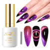 Picture of Imtiti 9D Cat Eye Gel Nail Polish, 15ML Purple Chameleon Holographic Glitter Cat Eye Gel Polish with Magnet UV LED Magnetic Gel Nail Polish Sparkly Home DIY Manicure Nail Salon Kit