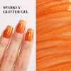 Picture of Imtiti Glitter Gel Nail Polish, 0.5 Fl Oz Orange Glitter Gel Polish Soak Off LED UV Shimmer Sparkle Nail Gel Polish DIY Nail Art Starter Manicure Salon Gel Nail Polish Kit