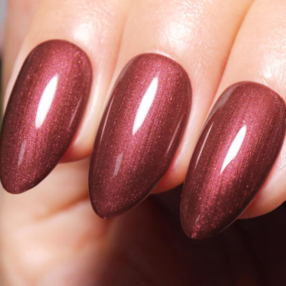 Picture of Imtiti Pearl Gel Nail Polish,0.5 Fl Oz Copper Red Glitter Drawing Gel Polish Shell Thread Shimmer Mermaid Nail Gel Polish Soak Off UV LED for Home DIY Nail Art Manicure Salon
