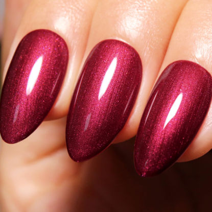 Picture of Imtiti Pearl Gel Nail Polish,0.5 Fl Oz Red Glitter Drawing Gel Polish Shell Thread Shimmer Mermaid Nail Gel Polish Soak Off UV LED for Home DIY Nail Art Manicure Salon