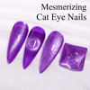 Picture of Imtiti Cat Eye Gel Nail Polish, 15ML Purple Holographic Glitter Cat Eye Gel Polish with Magnet UV LED Magnetic Gel Nail Polish Crystal Galaxy Sparkly Home DIY Manicure Nail Salon Kit