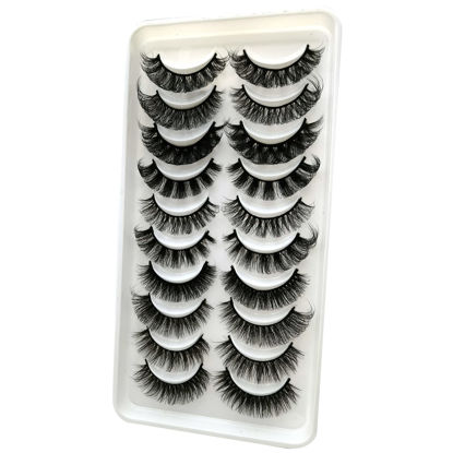 Picture of 3d Plant Fibre Russian Strip Lashes, D Curl Lash Strips, Natural False Lashes Mink, Wispy Fake Lashes, D Curl Strip Lashes, Natural Wispies Mink Eyelashes, Faux Mink Eyelashes Natural Look(SDC-MIX)