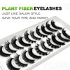 Picture of 3d Plant Fibre Russian Strip Lashes, D Curl Lash Strips, Natural False Lashes Mink, Wispy Fake Lashes, D Curl Strip Lashes, Natural Wispies Mink Eyelashes, Faux Mink Eyelashes Natural Look(SDC-MIX)