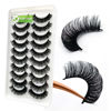 Picture of 3d Plant Fibre Russian Strip Lashes, D Curl Lash Strips, Natural False Lashes Mink, Wispy Fake Lashes, D Curl Strip Lashes, Natural Wispies Mink Eyelashes, Faux Mink Eyelashes Natural Look (DC08)