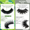 Picture of 3d Plant Fibre Russian Strip Lashes, D Curl Lash Strips, Natural False Lashes Mink, Wispy Fake Lashes, D Curl Strip Lashes, Natural Wispies Mink Eyelashes, Faux Mink Eyelashes Natural Look (DC08)