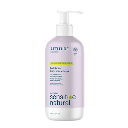 Picture of ATTITUDE Body Lotion for Sensitive Skin with Oat, EWG Verified, Dermatologically Tested, Vegan, Chamomile, 16 Fl Oz