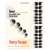 Picture of Heyhae Semi Cured Gel Nail Strips | Sun Cured Gel Nail Wraps No LED Lamp Needed Easy Apply & Remove | Includes 28 Strips, 1 Prep Pad, 1 Nail File & 1 Wooden Stick - Hey, Flash On Please