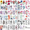 Picture of 82 Sheets Flowers Temporary Tattoos Stickers, Roses, Butterflies and Multi-Colored Mixed Style Body Art Temporary Tattoos for Women, Girls or Kids