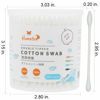 Picture of HOMEFOX Cotton Swabs Precision Pointed - 800 Count Pointy Organic Cotton Buds Double Side Tightly Wrapped Cotton Tips Paper Stick Soft Gentle Lint-Free Cruelty-Free, Pointy & Round (White)