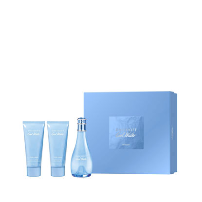 Picture of DAVIDOFF Cool Water Eau de Toilette 3-Pc Gift Set - Fresh Floral Women's Perfume - With Notes of Watermelon, Lily of the Valley & Musk - Luxury Perfumes for Women - Long Lasting Fragrance
