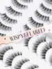 Picture of Fake Eyelashes Natural Lashes False Lashes Pack Fake Lashes Mink Lashes Fluffy Natural Eyelashes 10 Pairs 14mm White Rose