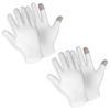 Picture of Sibba 2 Pairs Touch Screen Moisturizing Gloves White Cotton Moisturizing Gloves Overnight Bedtime Heal Eczema Sleeping Lotion Hand Spa Treatment Gloves Repair Rough Cracked Dry Chapped Hands Skin