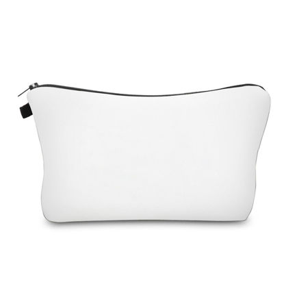 Picture of Aiphamy Cute Travel Makeup Bag Cosmetic Bag Small Pouch Gift for Women (Plain White)