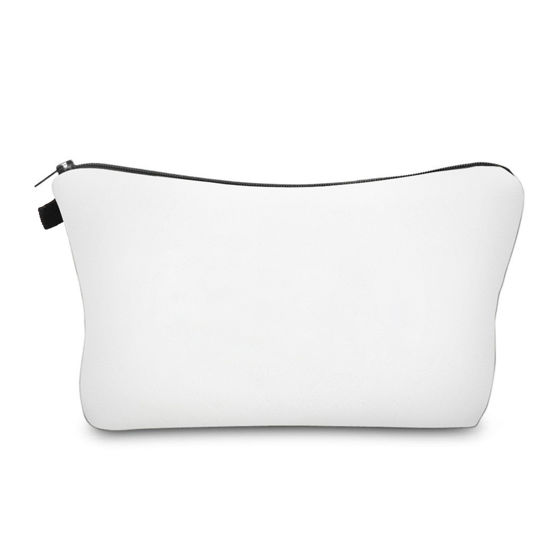 Picture of Aiphamy Cute Travel Makeup Bag Cosmetic Bag Small Pouch Gift for Women (Plain White)