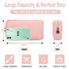Picture of Nylon Small Makeup Bag for Purse, Cute Preppy Pink Makeup Bag Cosmetic Zipper Pouch Purse, Waterproof Portable Travel Toiletry Bag Clutch Makeup Brush Bag Organizer Storage for Women Men Girls(Pink)