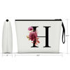 Picture of Vavabox A-Z Personalized Makeup Bag,Birthday Gifts for Women Mom,Gifts for Best Friend,Bride Bridesmaid Cosmetic bag (H, White)
