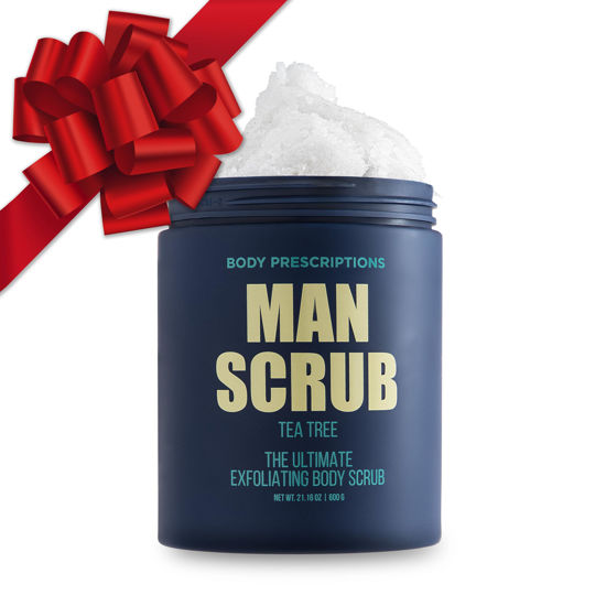Picture of Body Prescriptions Men’s Exfoliating Body Scrub - Ultimate Skin Cleansing Wash in Jar with Twist-Top Lid, For All Skin Types, 21 Ounce (Pack of 1), Tea Tree