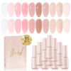Picture of Beautpal Milky White Jelly Nude Gel Nail Polish Set, 10 Transparent Colors Sheer Pink Orange Soak Off UV/LED Lamp Gel Nail Kit for Salon Gel Manicure and Nail Art DIY at Home 7ml
