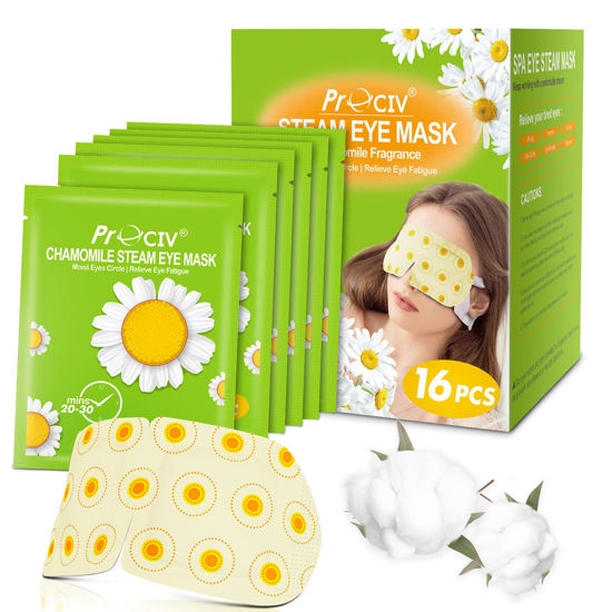 Picture of ProCIV 16 Packs Steam Eye Masks for Dry Eyes Heating Eye Mask for Soothing Headache Warm Compress for Eyes Relief Stress, Relief Eye Fatigue SPA Essential Self Heating Moist Sleep Mask