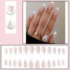 Picture of DANMANR Square Press on Nails Short Fake Nails French Acrylic Full Cover False Nails for Women and Girls 24PCS (White Pearl)