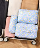 Picture of HBselect Quilted Makeup Bag, 3PCS Cotton Large Travel Makeup Bag, Cute Floral Coquette Make up Bag Cosmetic Bag Toiletry Bag for Women Girls