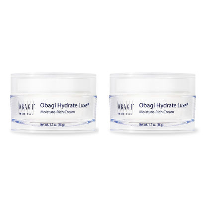 Picture of Obagi Hydrate Luxe Ultra-Rich Facial Moisturizer - Non-Comedogenic with Tara Seed Extract and Biomimetic Peptides - Intensive Night Face Cream for Dry, Sensitive or Aging Skin - Two Pack, 2 * 1.7 oz