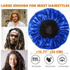 Picture of Bonnet for Men,Hair Bonnet for Sleeping,Double Layer Satin Bonnets for Black Women Curly Hair Braids,Reversible Sleep Cap (Large,Black/Royal Blue)
