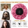 Picture of Bonnet for Men,Hair Bonnet for Sleeping,Double Layer Satin Bonnets for Black Women Curly Hair Braids,Reversible Sleep Cap (Large,Black/Rose Gold)