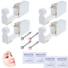 Picture of RASDDER 4-Pack Disposable Self Piercing Kit with Built-in Nose Studs, Very Safe Piercing Gun, Simple and Convenient Operation, Ideal for Family Use (White + Pink)