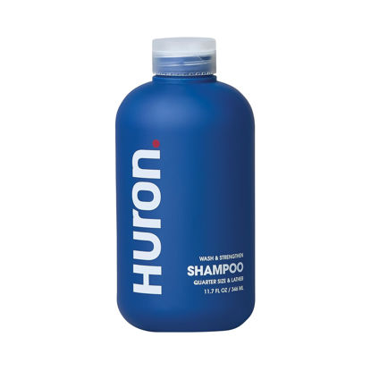 Picture of Huron Men's Shampoo | Cleansing & Hydrating Formula | Citrus, Fresh Juniper & Aromatic Greens Scent | Strengthens Hair | Sulfate-Free, Paraben-Free | Argan Oil, Aloe, Peppermint | 11.7 Fl Oz
