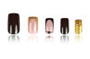 Picture of RUOKEXIN Medium Square Press on Nails French Tip Fake Nails Gold Glitter False Nails with Rhinestones Designs Sparkly Glue on Nails Acrylic Artificial Nails Cute Stick on Nails for Women 24Pcs