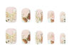 Picture of RUOKEXIN Square Press on Nails Medium Fake Nails White French False Nails with Butterfly Designs Spring Nail Press ons Full Cover Glue on Nails Artificial Nails Cute Stick on Nails for Women 24Pcs
