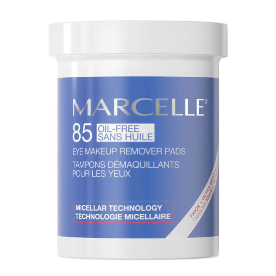 Picture of Marcelle Oil-Free Eye Make-Up Remover Pads, Sensitive Eyes, Long-Wearing Makeup Removal, Micellar Technology, Hypoallergenic, Fragrance-Free, Paraben-Free, Alcohol-Free, Cruelty-Free, 85 Pads