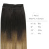 Picture of WENNALIFE Sew in Hair Extensions Real Human Hair, 20 Inch 100g Dark Brown to Chestnut Brown and Dirty Blonde Highlighted Machine Weft Hair Extensions Human Hair Hand Tied Weft Hair Extensions Sew In