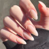 Picture of GLAMERMAID Press on Nail Medium Almond, Winter Nude Gel Glue on Nail, 24Pcs Glossy Short Stiletto Reusable UV Finish Fake Nails Acrylic False Nails Manicure Kits for Women