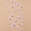 Picture of Short Press on Nails Nude White Square Fake Nails, Sliver Glitter Acrylic Nails, Shiny Glossy Gel False Nails Kits Salon Quality Stick Glue on Nails Tip 24 Pcs