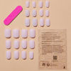 Picture of Short Press on Nails Nude White Square Fake Nails, Sliver Glitter Acrylic Nails, Shiny Glossy Gel False Nails Kits Salon Quality Stick Glue on Nails Tip 24 Pcs