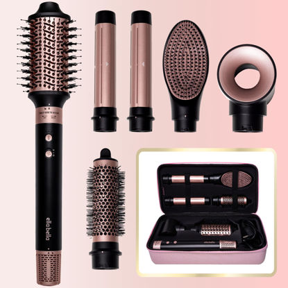 Picture of ELLA BELLA® 6 in 1 Professional Hot Air Styler • Powerful Hair Dryer & Straightener Set • Styling Without Heat Damage • Fast Drying Curling Volumizing Straightening • Includes Protective Travel Case