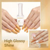 Picture of modelones Matte Gel Top Coat, 3 Pcs No Wipe Gel Top and Base Coat, Velvet Matte Glossy Shine Clear Effect Soak Off Nail Lamp Long Lasting Gel Polish Gel Base Top Coat for Home Salon Use