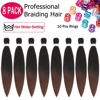 Picture of Alrence Pre Stretched Braiding Hair Long Braid 16 Inch 8 Packs Professional Braiding Hair Extensions Synthetic Crochet Twist Braids (16 Inch, T1B/30)