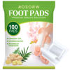 Picture of AOSORW 100 Pack Foot Pads, Ginger Oil Bamboo Charcoal Foot Pads, Foot Care Patch, Effective Feet Health Patches, Better Sleep Quality