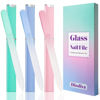 Picture of Glass Nail File 3 Pack for Natural Nails, Crystal Fingernail Files with Case Etched Nail Filer Professional Nail File Glass Lima de uñas, Unique Christmas Gifts Stocking Stuffers for Women Adults