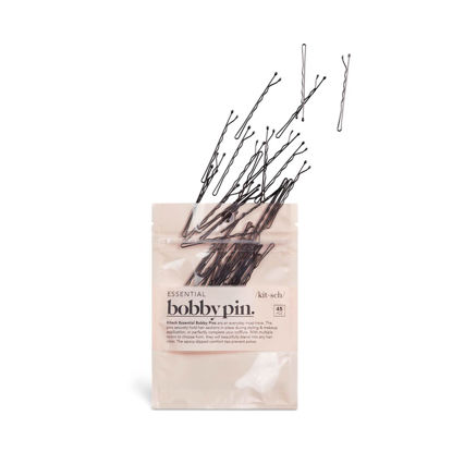 Picture of Kitsch Mini Bobby Pins - Hair Pins for Women Hair | Small Bobby Pin for Thin & Thick Hair | Bobby Pins Black for Styling & Sectioning | Hair Pin Pack for Teen, 45 pcs (Black)