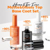 Picture of modelones Hema-Free Gel Top and Base Coat Set, 3 Pcs Clear Glossy Velvet Matte Gel Base Top Coat No Wipe Matte Gel Top Coat Long Lasting for Gel Polish Soak Off Nail Lamp Nail Art Home Salon Manicure
