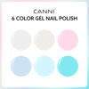 Picture of CANNI 6Pcs 9ml Pastel Gel Nail Polish Set- White Pink Light Blue Gel Polish Kit Candy Milky White Colors DIY at Home Salon Christmas New Year's Gifts for Girls