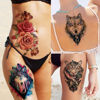 Picture of Bilizar 56 Sheets Watercolor Owl Tiger Lion Temporary Tattoos For Women Men Body Art Arm Thigh, 3D Long Lasting Realistic Fake Tattoo Sleeve Stickers For Adults, Wolf Fox Leopard Bulk Temp Tatoos Kids