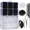 Picture of 2200 Pcs Elastic Hair Bands with Hair Loop Styling Tool Set, Clear Mini Hair Bands and Black Elastic Hair Ties with Rubber Band Cutter Organizer Box Hair Accessories for Toddler Baby Girl Women