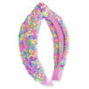 Picture of FROG SAC Sequin Knot Headband for Girls, Rainbow Knotted Hair Bands Accessories for Kids, Sparkly Iridescent Little Girl Headbands, Cute Fashion Hairbands for Tweens Stocking Stuffers for Children