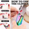 Picture of Chameleon Premium Adjustable Nail Clippers for Acrylic Nails, Belleboost Rainbow Color Professional Stainless Steel Fake False Nail Tip Clipper Cutter Trimmer, Manicure Tool for Salon Home Nail Art